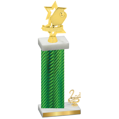 Accented Single Green Carbon Fiber Second Place Pickleball Trophy