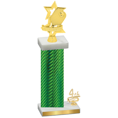 Accented Single Green Carbon Fiber Fourth Place Pickleball Trophy