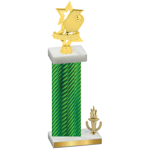 Accented Single Green Carbon Fiber Victory Pickleball Trophy