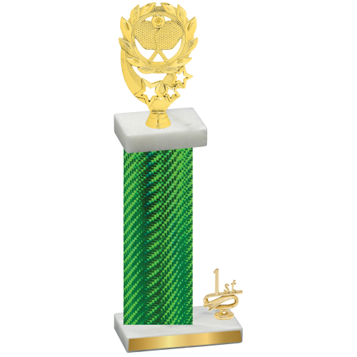 Accented Single Green Carbon Fiber First Place Pickleball Trophy