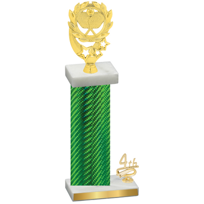 Accented Single Green Carbon Fiber Fourth Place Pickleball Trophy