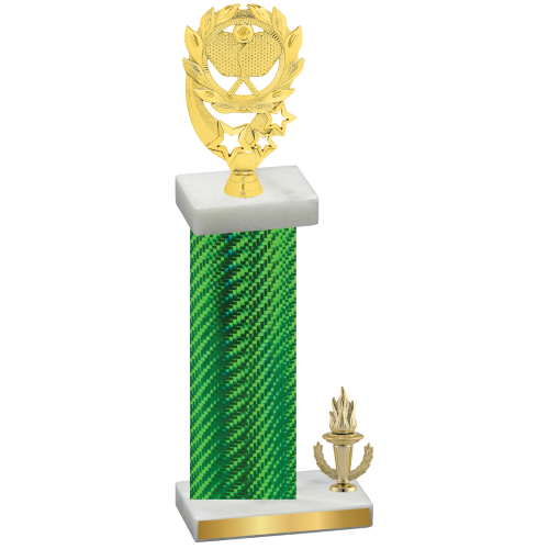 Accented Single Green Carbon Fiber Victory Pickleball Trophy