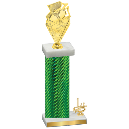 Accented Single Green Carbon Fiber First Place Pickleball Trophy