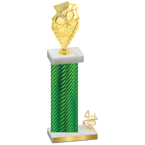 Accented Single Green Carbon Fiber Fourth Place Pickleball Trophy