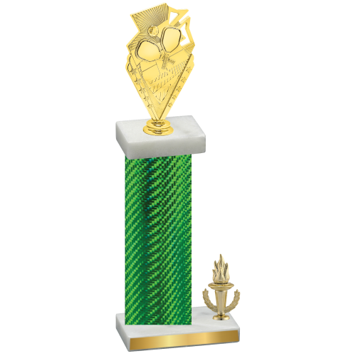 Accented Single Green Carbon Fiber Victory Pickleball Trophy