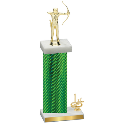 Accented Single Green Carbon Fiber First Place Archery Trophy