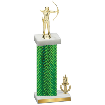 Accented Single Green Carbon Fiber Victory Archery Trophy