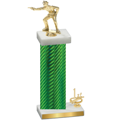 Accented Single Green Carbon Fiber First Place Shooter Trophy