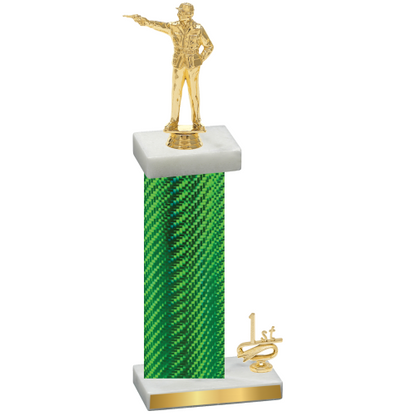 Accented Single Green Carbon Fiber First Place Shooter Trophy