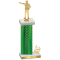 Accented Single Green Carbon Fiber Fourth Place Shooter Trophy