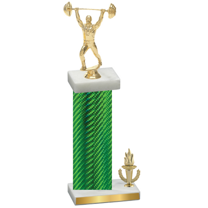 Accented Single Green Carbon Fiber Victory Weights Trophy