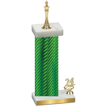 Accented Single Green Carbon Fiber Year Chess Trophy