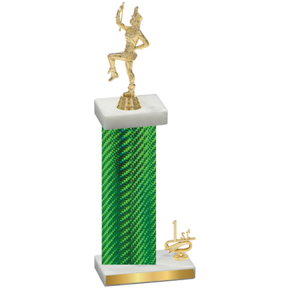 Accented Single Green Carbon Fiber First Place Majorette Trophy