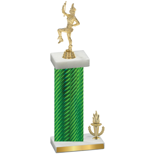 Accented Single Green Carbon Fiber Victory Majorette Trophy