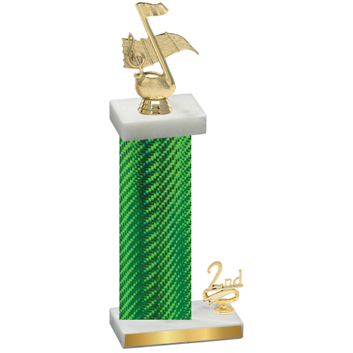 Accented Single Green Carbon Fiber Second Place Music Trophy