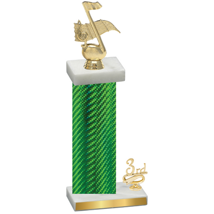 Accented Single Green Carbon Fiber Third Place Music Trophy