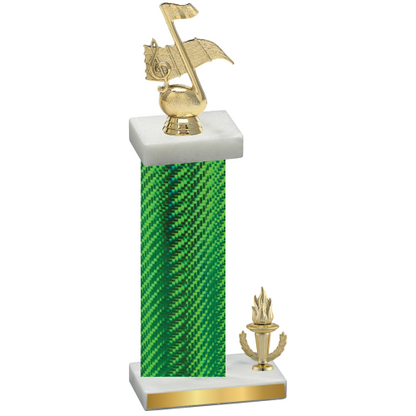 Accented Single Green Carbon Fiber Victory Music Trophy