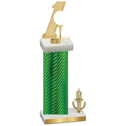 Accented Single Green Carbon Fiber Victory Golf Trophy