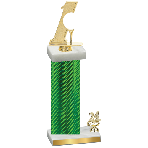Accented Single Green Carbon Fiber Year Golf Trophy