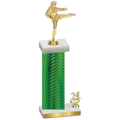 Accented Single Green Carbon Fiber Year Karate Trophy