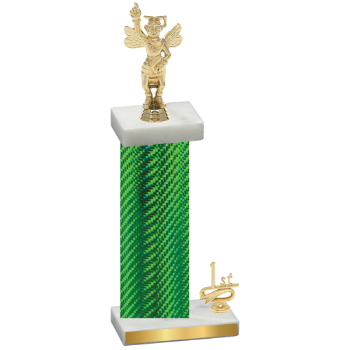 Accented Single Green Carbon Fiber First Place Academics Trophy