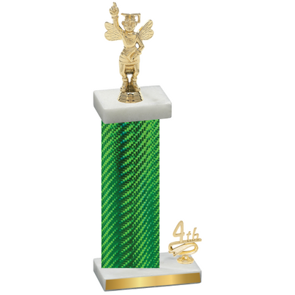 Accented Single Green Carbon Fiber Fourth Place Academics Trophy