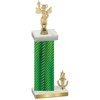 Accented Single Green Carbon Fiber Victory Academics Trophy