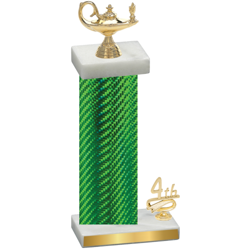 Accented Single Green Carbon Fiber Fourth Place Academics Trophy