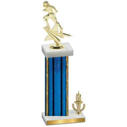 Accented Single Blue Glacier Victory Football Trophy