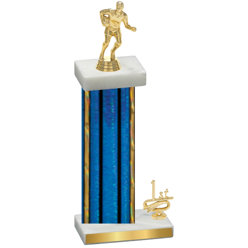 Accented Single Blue Glacier First Place Rugby Trophy