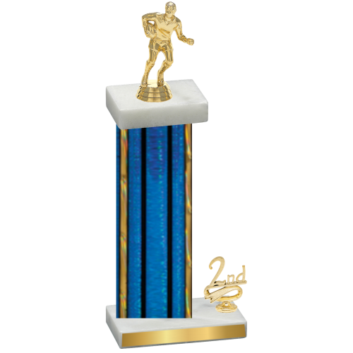 Accented Single Blue Glacier Second Place Rugby Trophy