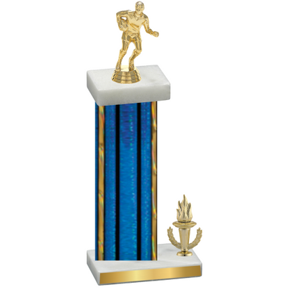 Accented Single Blue Glacier Victory Rugby Trophy