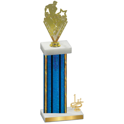 Accented Single Blue Glacier First Place Rugby Trophy