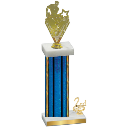 Accented Single Blue Glacier Second Place Rugby Trophy