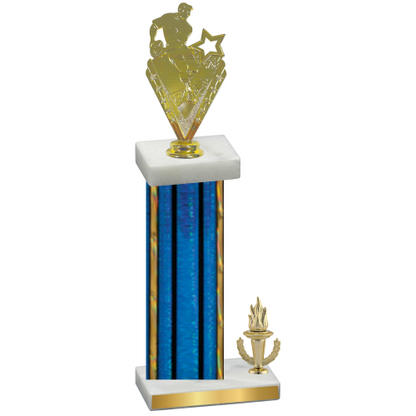 Accented Single Blue Glacier Victory Rugby Trophy