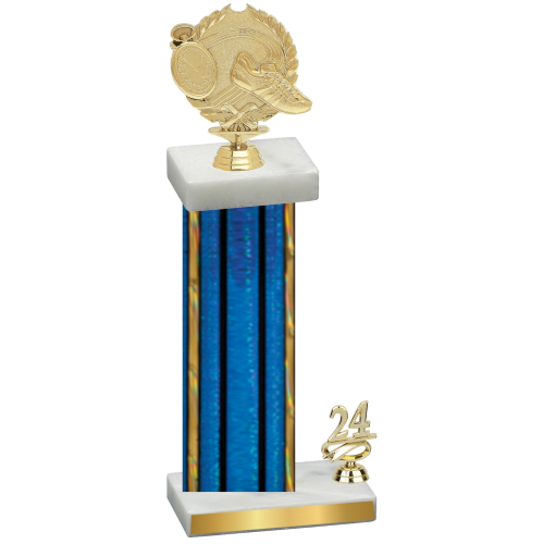 Accented Single Blue Glacier Year Running Trophy