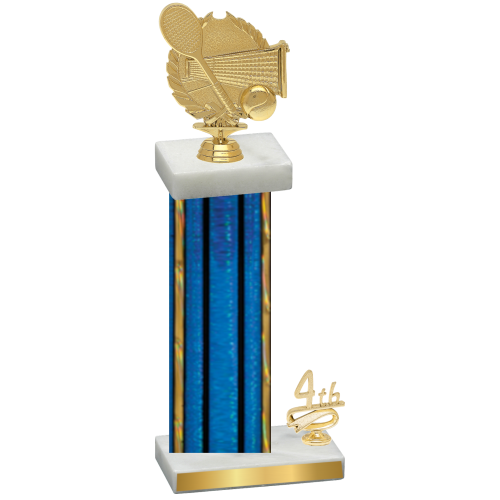 Accented Single Blue Glacier Fourth Place Tennis Trophy