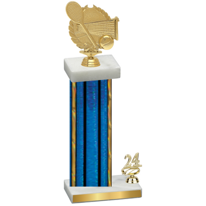 Accented Single Blue Glacier Year Tennis Trophy