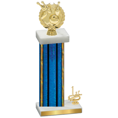 Accented Single Blue Glacier First Place Bowling Trophy