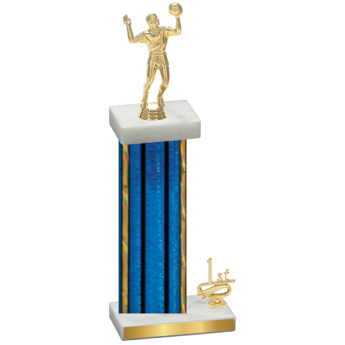 Accented Single Blue Glacier First Place Volleyball Trophy