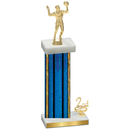 Accented Single Blue Glacier Second Place Volleyball Trophy