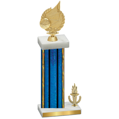 Accented Single Blue Glacier Victory Volleyball Trophy