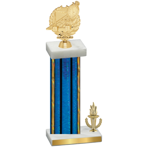 Accented Single Blue Glacier Victory Swimming Trophy