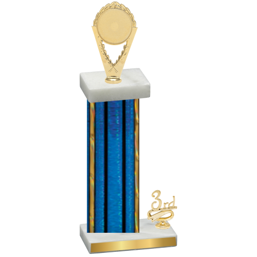 Accented Single Blue Glacier Third Place Insert Trophy