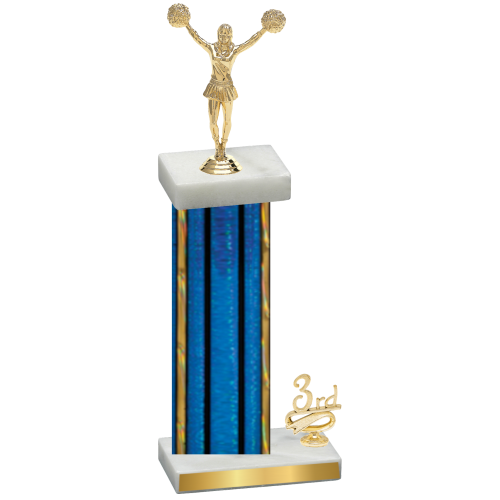 Accented Single Blue Glacier Third Place Cheerleading Trophy