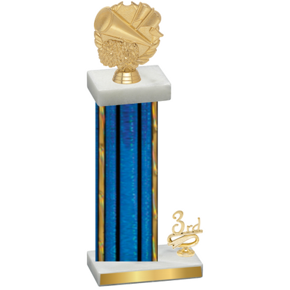 Accented Single Blue Glacier Third Place Cheerleading Trophy