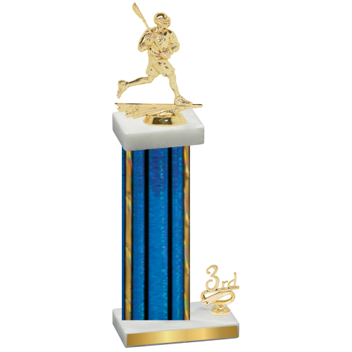 Accented Single Blue Glacier Third Place Lacrosse Trophy