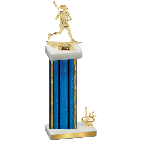 Accented Single Blue Glacier First Place Lacrosse Trophy