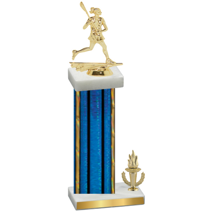 Accented Single Blue Glacier Victory Lacrosse Trophy