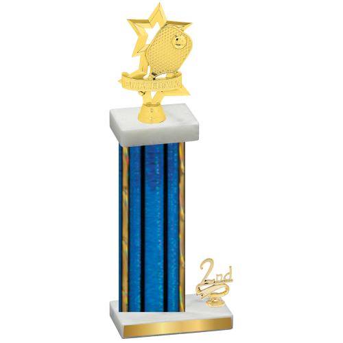 Accented Single Blue Glacier Second Place Pickleball Trophy